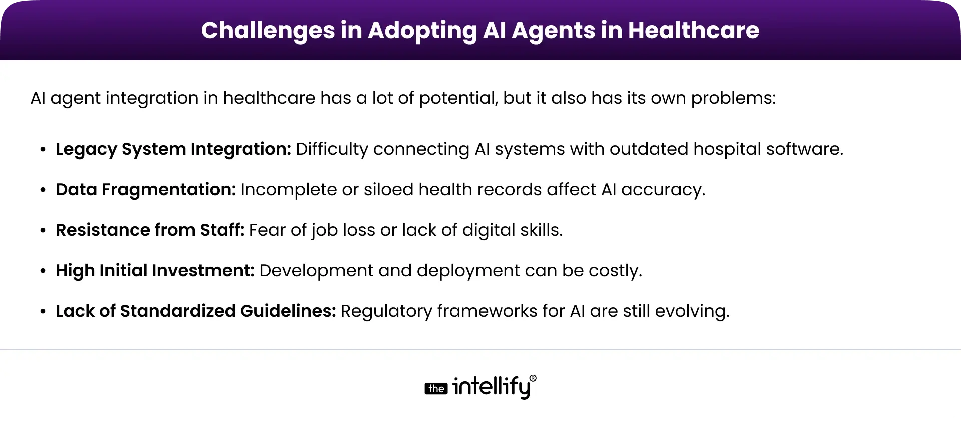 Challenges in Adopting AI Agents in Healthcare