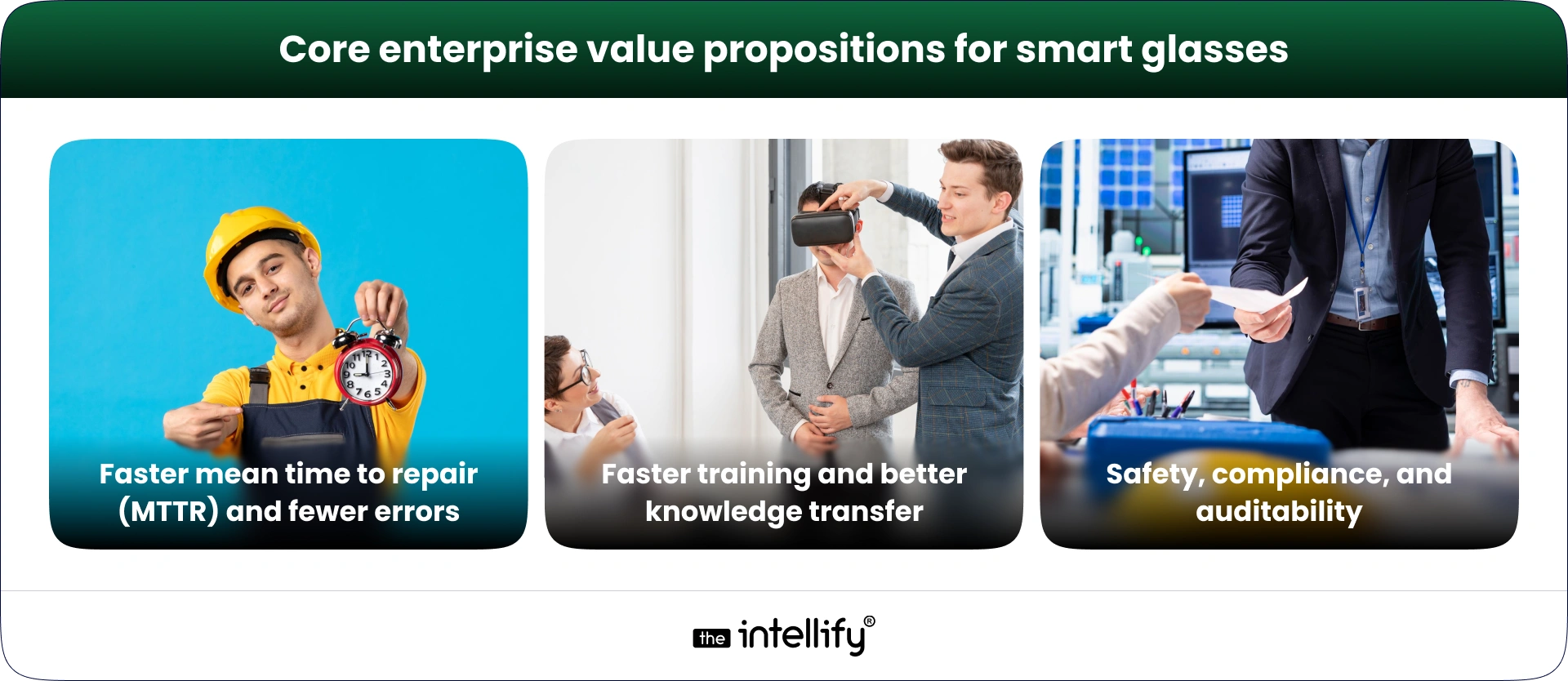 Core enterprise value propositions for smart glasses