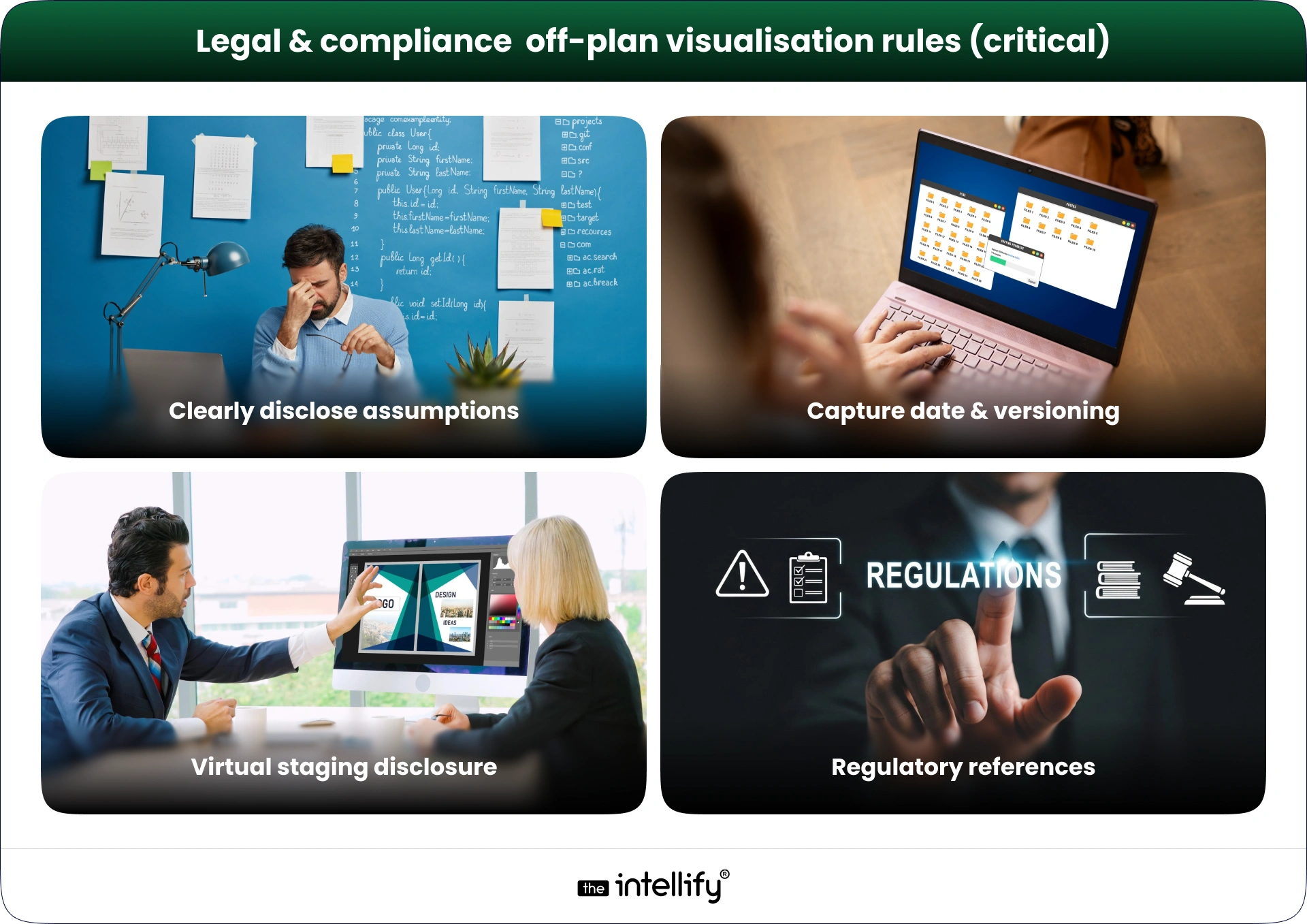 Legal & compliance off-plan visualisation rules (critical)