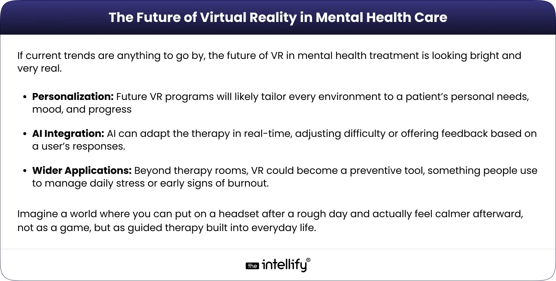 Future of VR in Mental Health Care